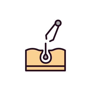 Epilasyon basit simgesi, vektör illüstrasyonu