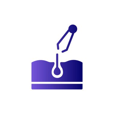 Epilasyon basit simgesi, vektör illüstrasyonu