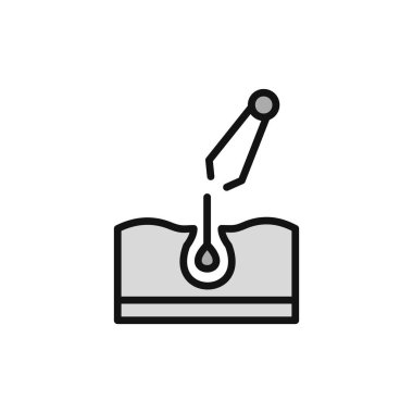 Epilasyon basit simgesi, vektör illüstrasyonu