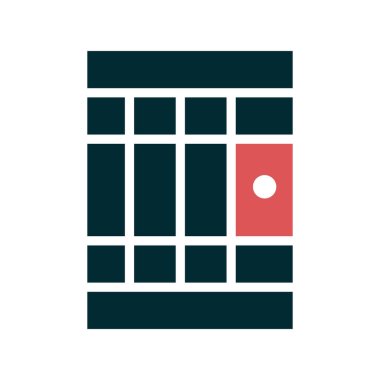 Basit hapishane simgesi, vektör illüstrasyonu