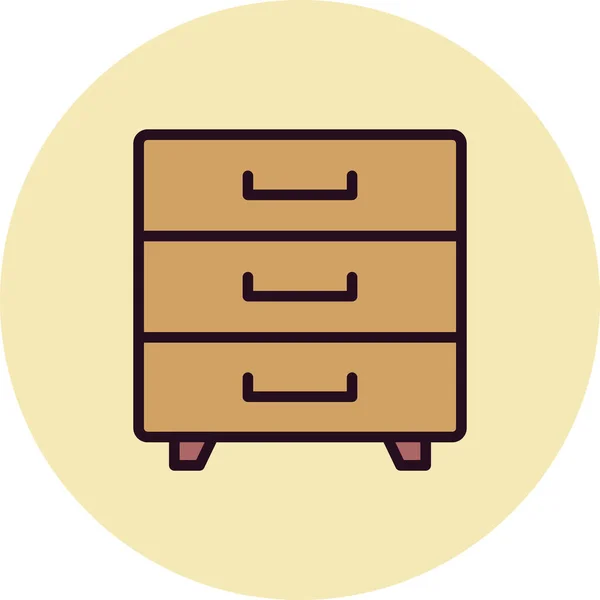 Drawer Egyszerű Ikon Vektor Illusztráció — Stock Vector