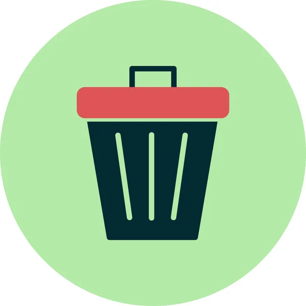 Trash Bin Simple Icon Vector Illustration — Stock Vector