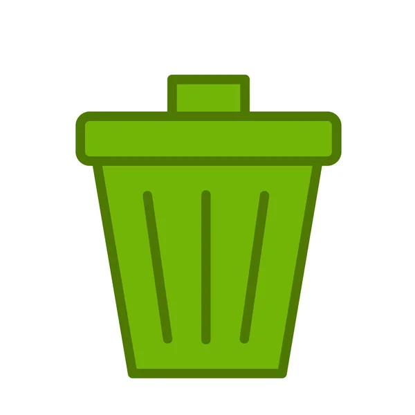 Trash Bin Simple Icon Vector Illustration — Stock Vector