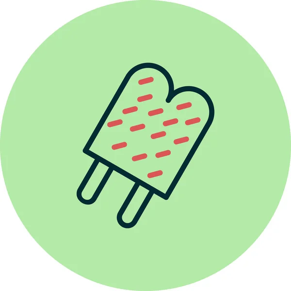 Double Popsicle Icône Simple Illustration Vectorielle — Image vectorielle