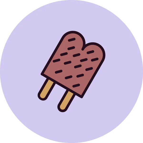 Doble Popsicle Icono Simple Ilustración Vectorial — Archivo Imágenes Vectoriales