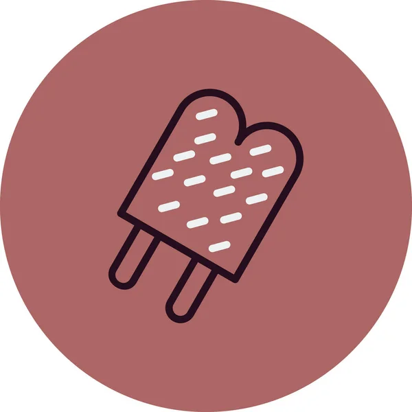 Double Popsicle Icône Simple Illustration Vectorielle — Image vectorielle
