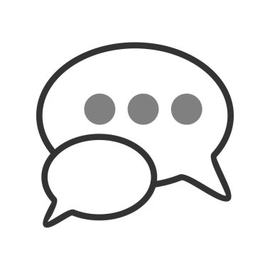 Konuşma baloncukları ikonu, vektör illüstrasyonu. Düz tasarım biçimi