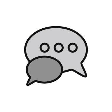 Konuşma baloncukları ikonu, vektör illüstrasyonu. Düz tasarım biçimi