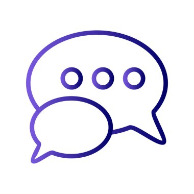 Konuşma baloncukları ikonu, vektör illüstrasyonu. Düz tasarım biçimi