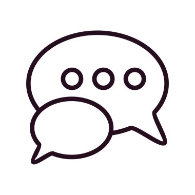 Konuşma baloncukları ikonu, vektör illüstrasyonu. Düz tasarım biçimi