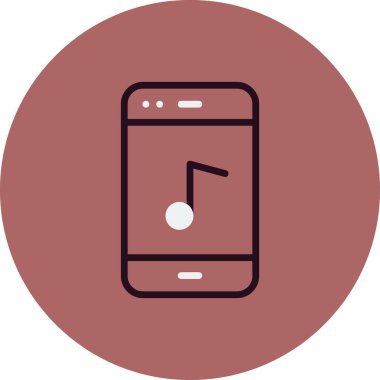 Cep telefonu simgesi, düz vektör çizimi