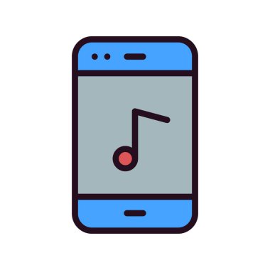 Cep telefonu simgesi, düz vektör çizimi