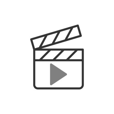 Film basit simgesi, vektör illüstrasyonu