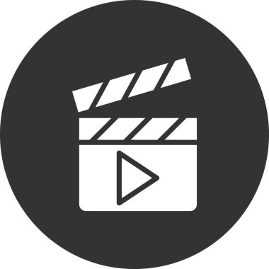 Film basit simgesi, vektör illüstrasyonu