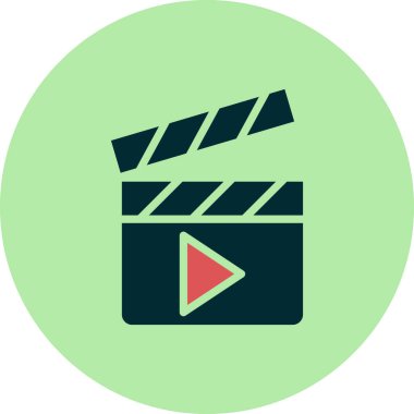 Film basit simgesi, vektör illüstrasyonu