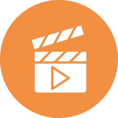 Film basit simgesi, vektör illüstrasyonu