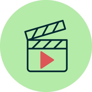 Film basit simgesi, vektör illüstrasyonu