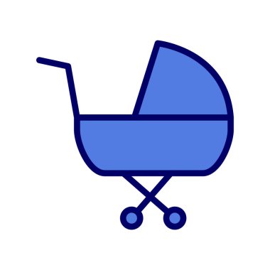 çocuk arabası basit simgesi, vektör çizim
