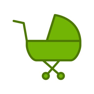 çocuk arabası basit simgesi, vektör çizim
