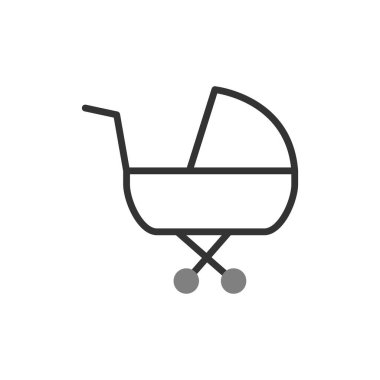 çocuk arabası basit simgesi, vektör çizim