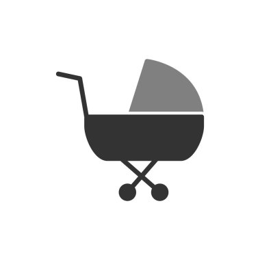 çocuk arabası basit simgesi, vektör çizim