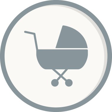 çocuk arabası basit simgesi, vektör çizim