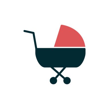 çocuk arabası basit simgesi, vektör çizim