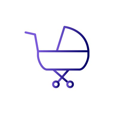 çocuk arabası basit simgesi, vektör çizim