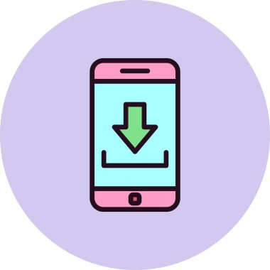 Akıllı telefon simgesi, vektör illüstrasyon tasarımı