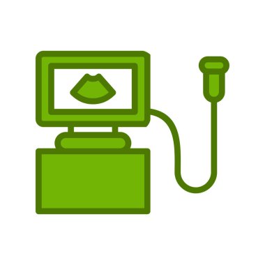 Ultrason Makinesi basit simge, vektör illüstrasyonu