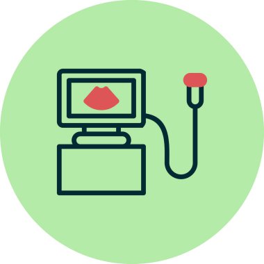 Ultrason Makinesi basit simge, vektör illüstrasyonu