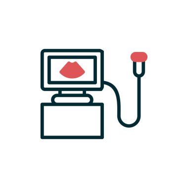 Ultrason Makinesi basit simge, vektör illüstrasyonu