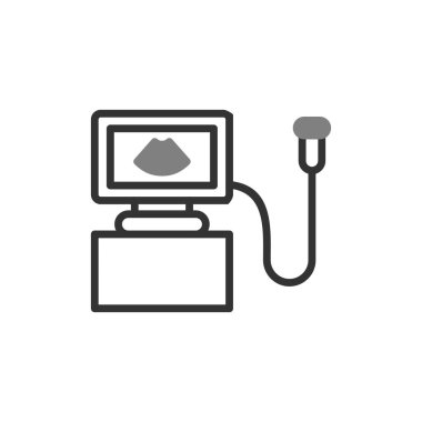 Ultrason Makinesi basit simge, vektör illüstrasyonu