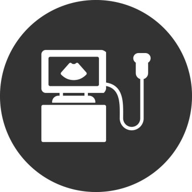 Ultrason Makinesi basit simge, vektör illüstrasyonu