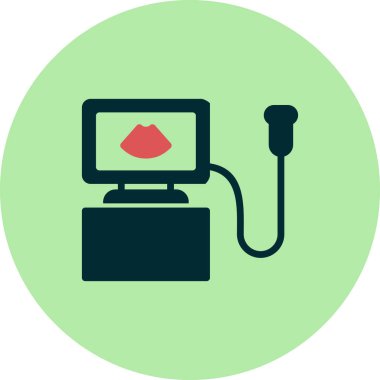 Ultrason Makinesi basit simge, vektör illüstrasyonu