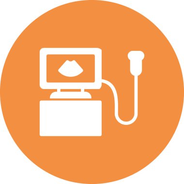 Ultrason Makinesi basit simge, vektör illüstrasyonu