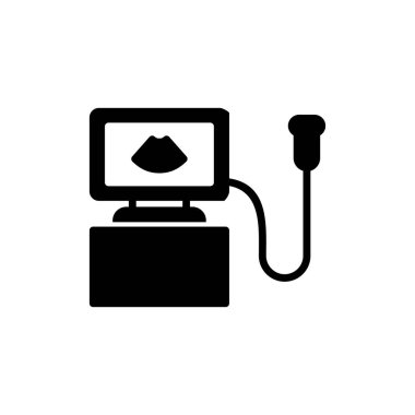 Ultrason Makinesi basit simge, vektör illüstrasyonu