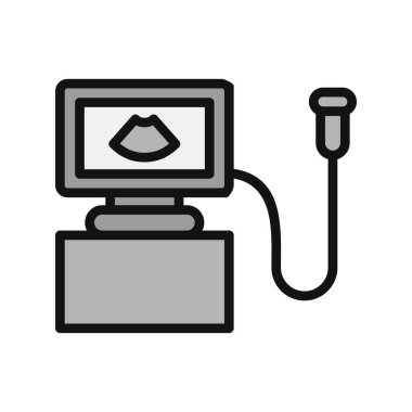 Ultrason Makinesi basit simge, vektör illüstrasyonu