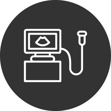 Ultrason Makinesi basit simge, vektör illüstrasyonu