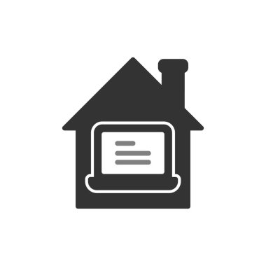 Ev simgesinden çalış, basit vektör tasarımı