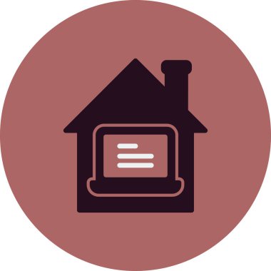 Ev simgesinden çalış, basit vektör tasarımı