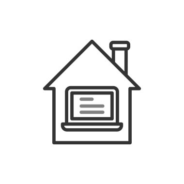 Ev simgesinden çalış, basit vektör tasarımı