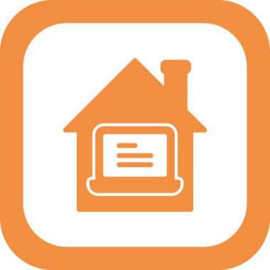 Ev simgesinden çalış, basit vektör tasarımı