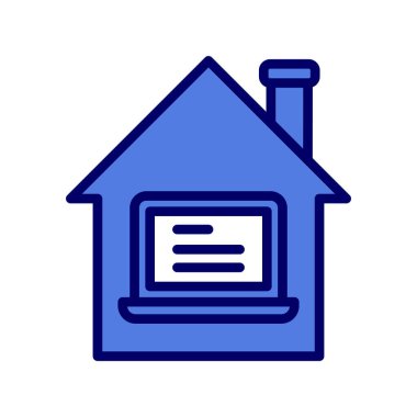 Ev simgesinden çalış, basit vektör tasarımı