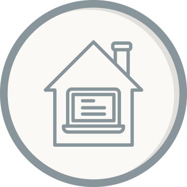 Ev simgesinden çalış, basit vektör tasarımı