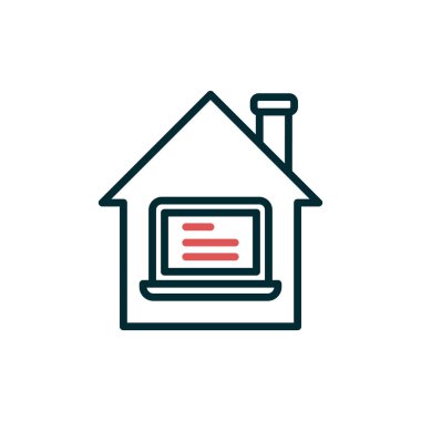 Ev simgesinden çalış, basit vektör tasarımı