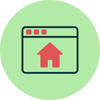 Ana sayfa. Web simgesi basit illüstrasyon 