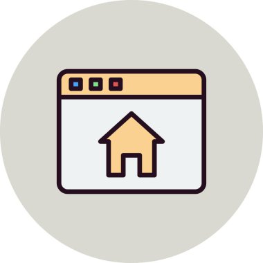 Ana sayfa. Web simgesi basit illüstrasyon 