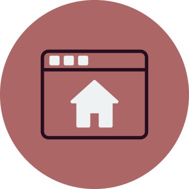 Ana sayfa. Web simgesi basit illüstrasyon 