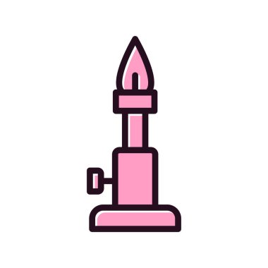 Bunsen Burner simgesi, vektör illüstrasyonu